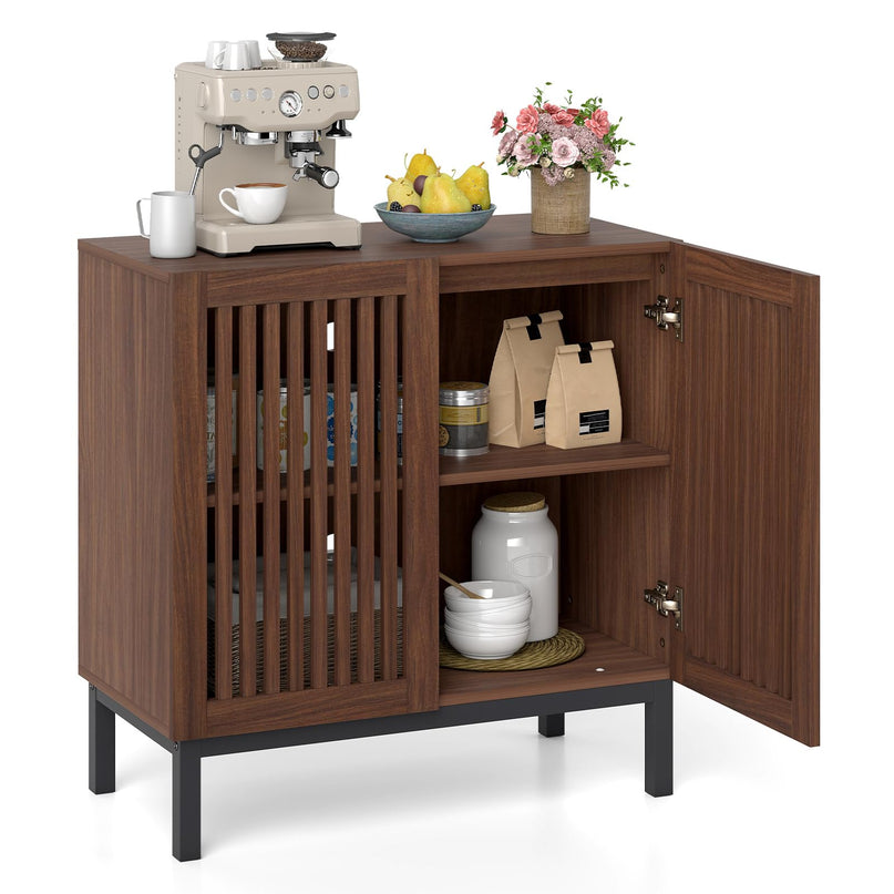 Buffet de cuisine bahut de ferme Giantex de 81 cm avec portes à lattes