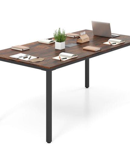 Giantex Modern 71" L x 35.5" W Large Meeting Table with Metal Frames for 8-10 People