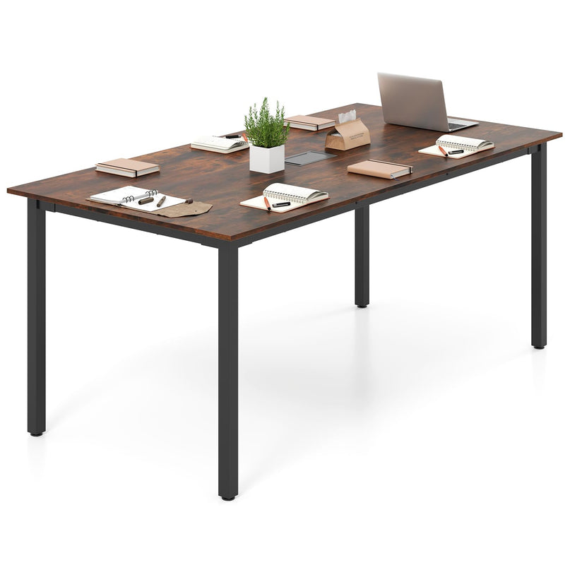 Giantex Modern 71" L x 35.5" W Large Meeting Table with Metal Frames for 8-10 People