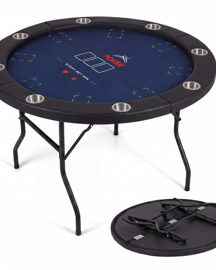 Giantex 48" Round Poker Table Foldable with 8 Cup Holders