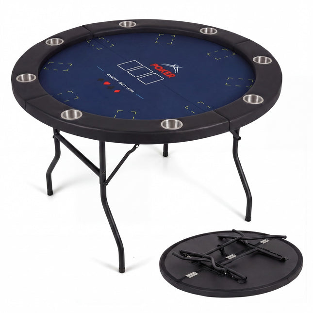 Giantex 48" Round Poker Table Foldable with 8 Cup Holders