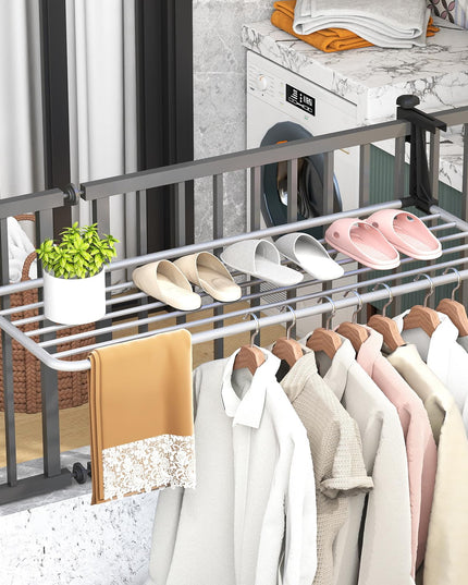 Giantex 37" L Aluminum Hanging Laundry Rack with Adjustable and Foldable Brackets