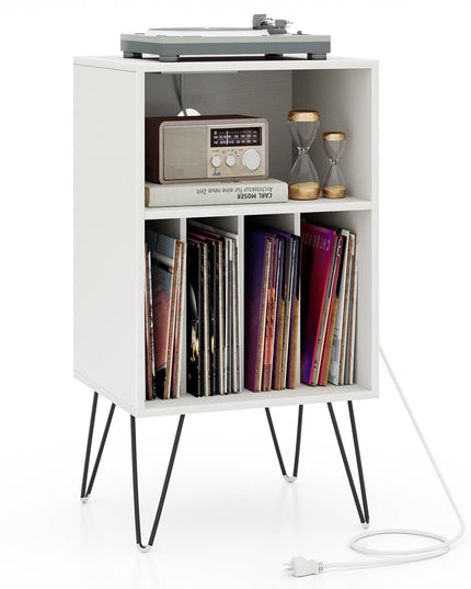 Giantex Record Player Stand with Charging Station