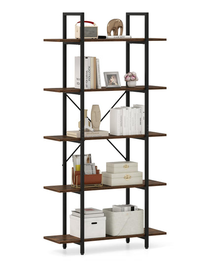 Giantex 5 Tier Industrial Bookshelf for Living Room Bedroom Study