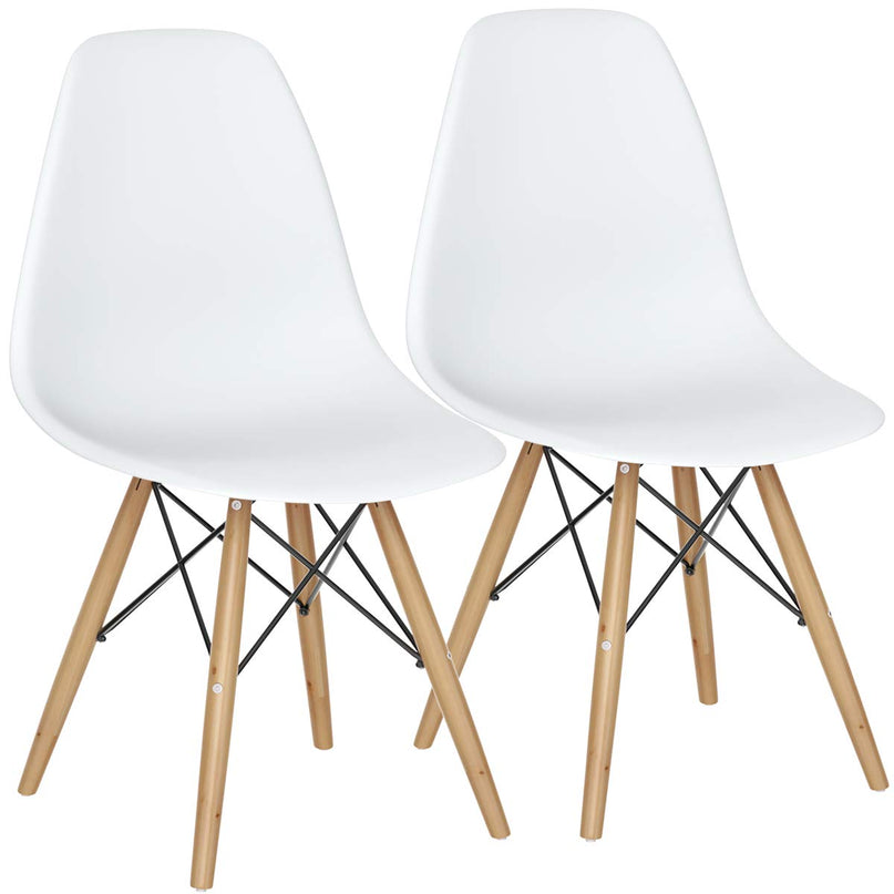 Giantex Pre Assembled Mid Century Modern Dining Chairs Armless Kitchen Chairs Set of 2