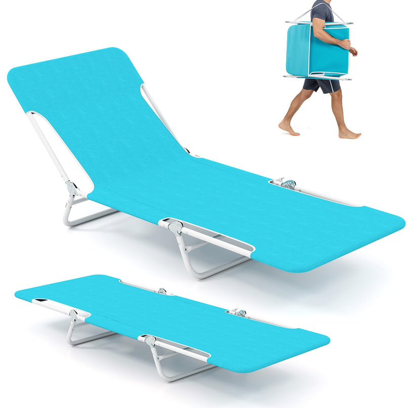 Chaise longue de patio Giantex colorée avec sangle de transport à 5 positions et cadre métallique