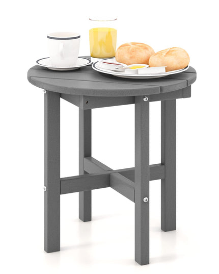 Giantex Small Outdoor Side Table - Weather-Resistant HDPE Adirondack Round End Table