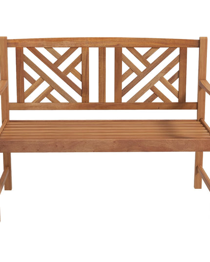 Giantex Outdoor Wooden Garden Bench - 2-Person Acacia Wood Bench, Front Porch Bench (Non-Foldable)