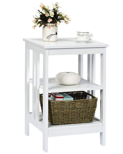 Giantex Nightstand 3-Tier Sofa Side Table W/Reinforced Bars and Stable Structure