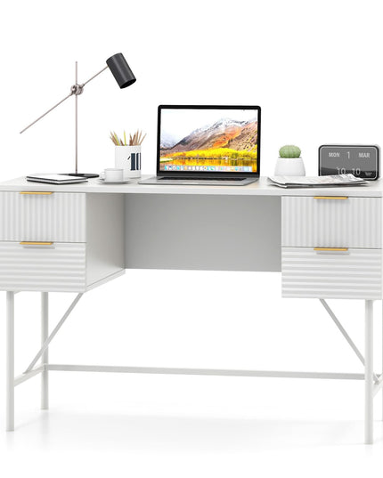 Giantex Modern Desk with 4 Drawers