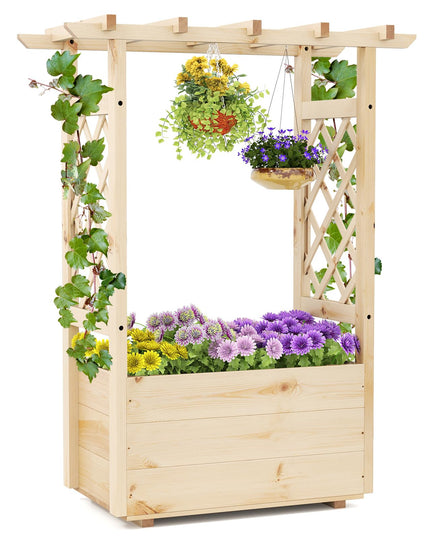Giantex Raised Garden Bed with Sided Trellis & Hanging Roof ( 31”x16”x41” )