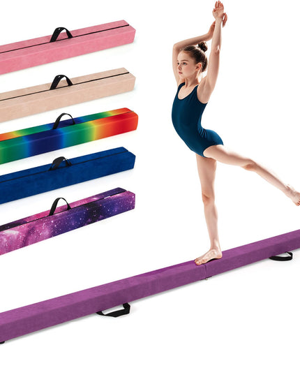 Giantex 8FT Balance Beam, Folding Gymnastics Beam w/Carry Handles