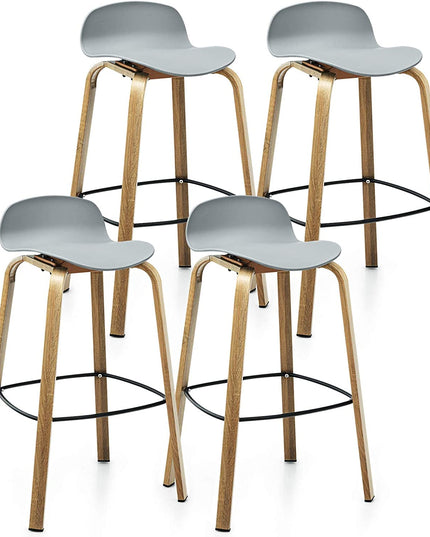 Giantex 30-Inch Modern Minimalist Bar Chairs with Footrest, Low Backrest and Metal Legs, Nordic Style High Stools