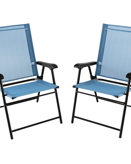 Giantex Patio Chairs Set of 2/4, Folding Patio Chairs for Deck Beach Camping Dining Picnic