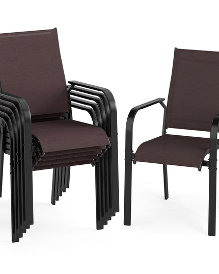 Giantex Patio Chairs Set of 2/4/6 Stackable Outdoor Dining Chairs