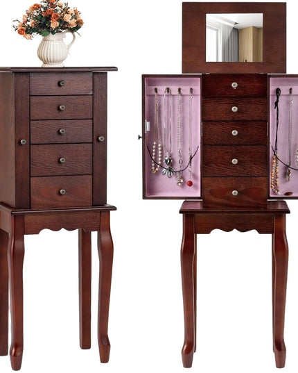 Giantex Standing Jewelry Armoire Cabinet with 4 Drawers