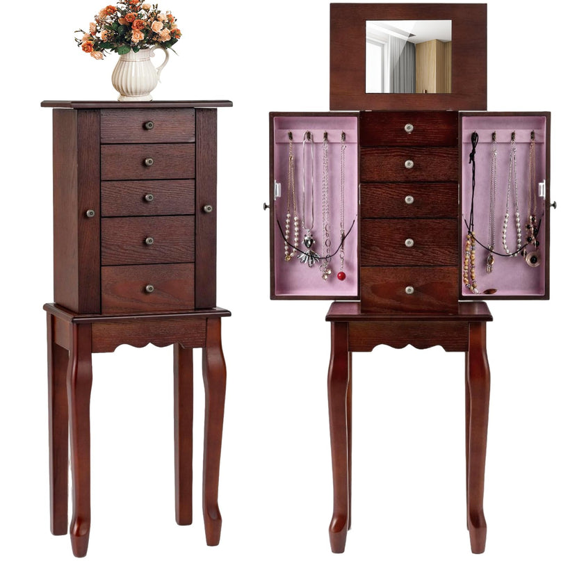 Giantex Standing Jewelry Armoire Cabinet with 4 Drawers