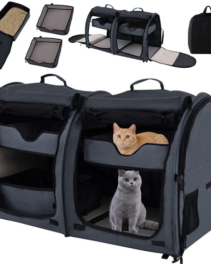 Giantex 40 Inch Cat Carrier with Double Compartments