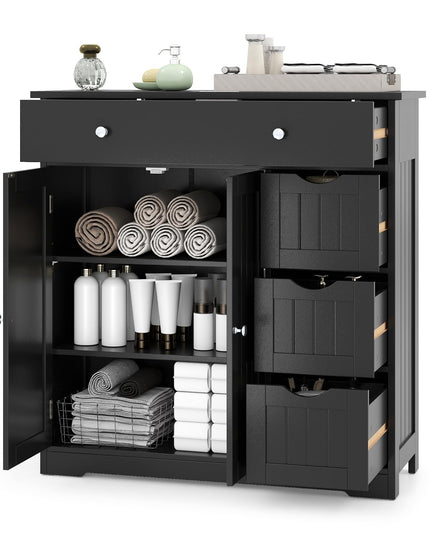 Giantex Freestanding Bathroom Floor Storage Cabinet