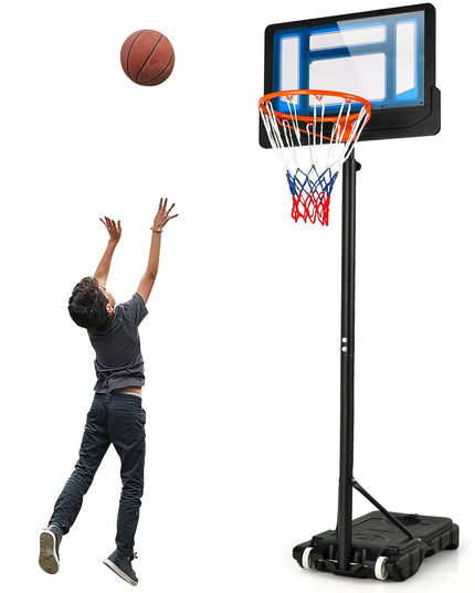 Giantex Panier de basket portable, système de but de basket réglable en hauteur sans paliers de 1,3 m à 2,5 m pour enfants, adolescents et jeunes.