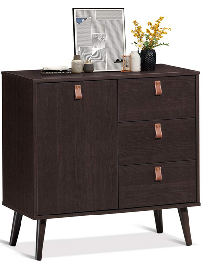 Giantex Sideboard Storage Cabinet with Doors and Adjustable Shelf (Dark Brown)