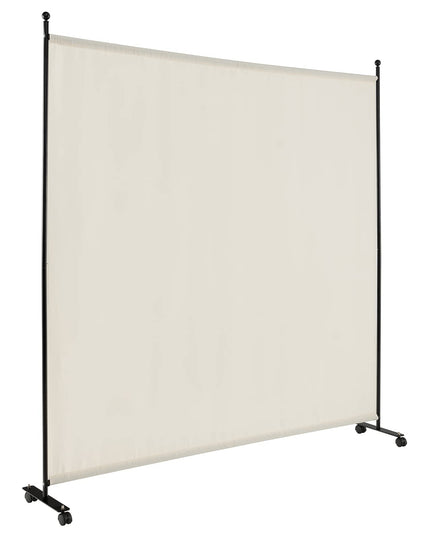 Giantex 6Ft Tall Room Divider with Rollers White- 73" Wide Freestanding Lightweight Folding Partition Privacy Screen