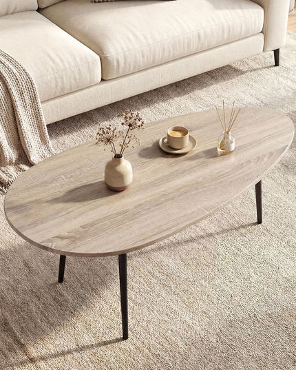Table basse ovale Giantex, table d'appoint de style Mid-Century Modern