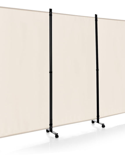 Giantex 3 Panel Room Divider with Wheels, 103''W x 71''H Folding Privacy Screen