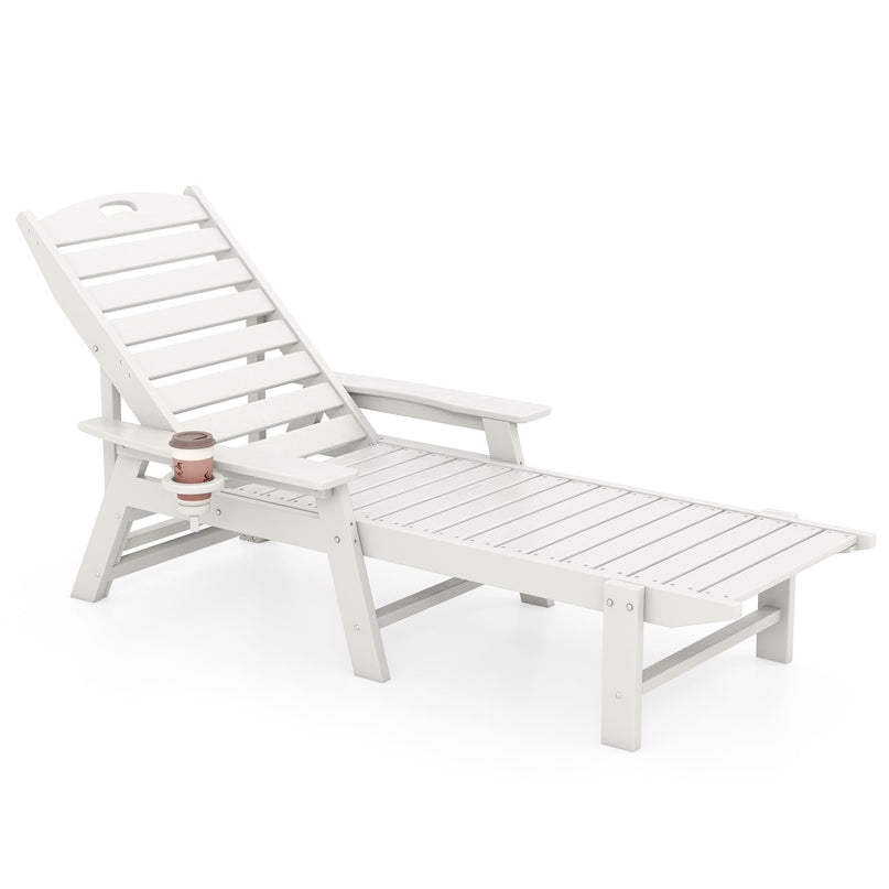 Giantex Lounge Chair Outdoor, Oversized Chaise Lounge Chair with 4-Position Backrest