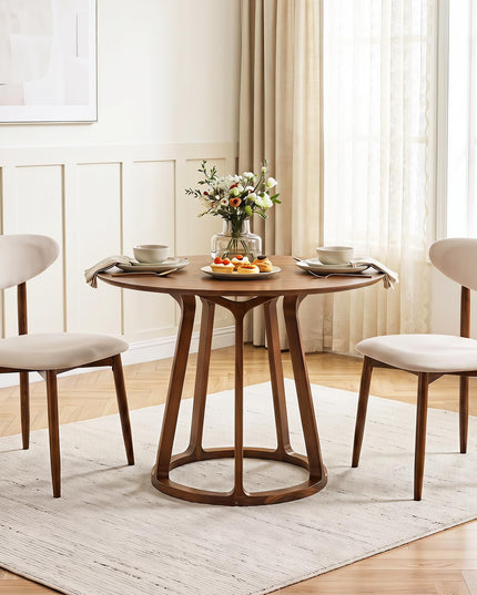 Giantex Wooden Dining Chairs Set of 2/4 with Curved Back & Fabric Padded Seat