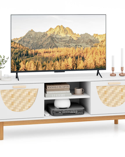 Giantex TV Stand for TV up to 55”, Television Stand with Open Shelves