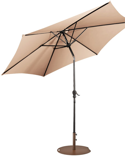 Giantex Patio Umbrella with Base Stand, 9ft Market Umbrella