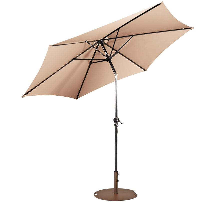 Giantex Patio Umbrella with Base Stand, 9ft Market Umbrella