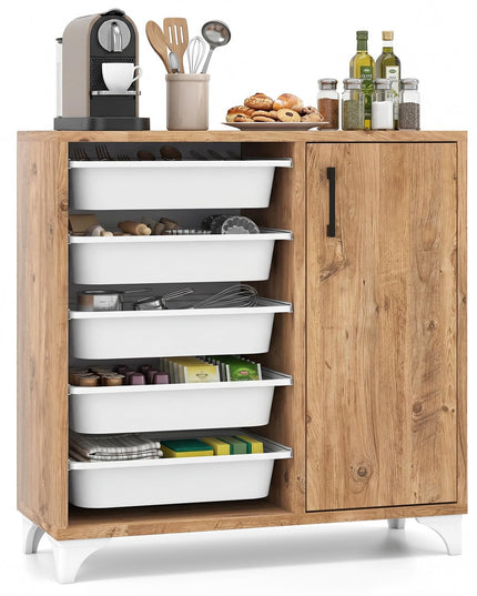 Giantex Buffet Cabinet Sideboard with Plastic Storage Drawer for Kitchen Living Room