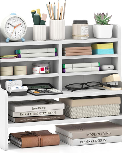 Giantex 19.5" Wooden 6 Tier Storage Rack with 2 Removable Shelves