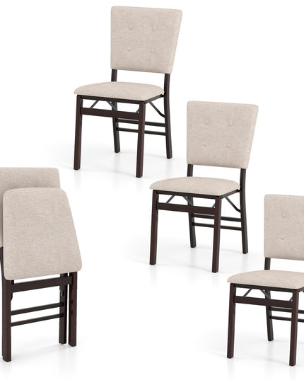 Giantex Folding Dining Chairs Set of 2/4 Armless Kitchen Chair