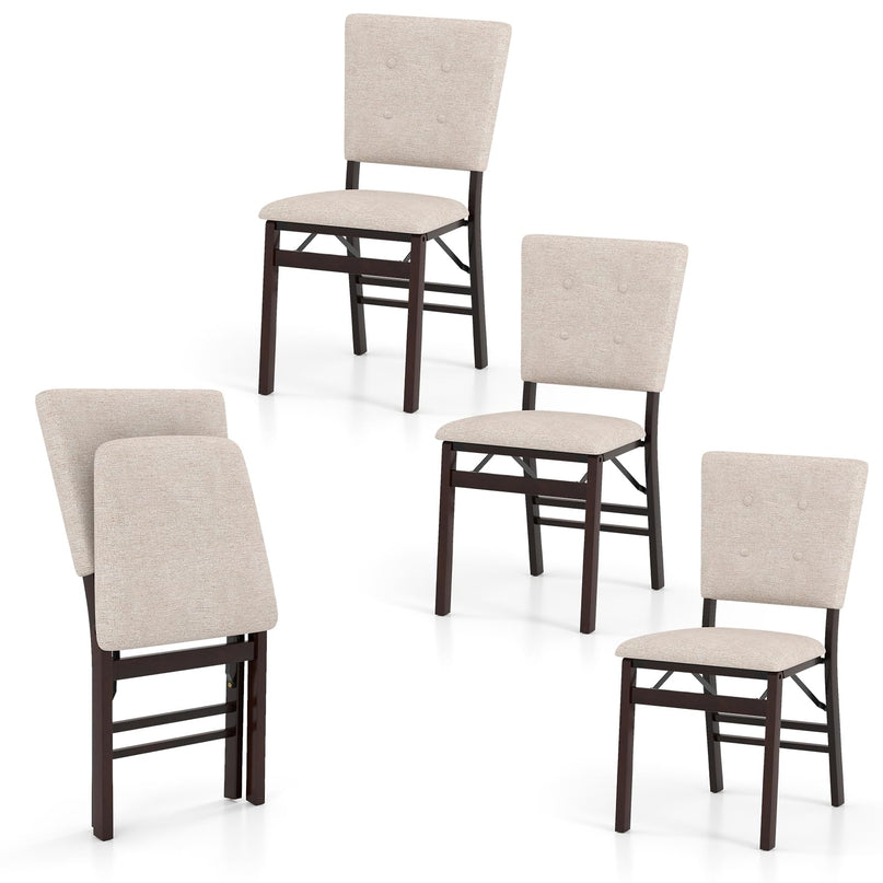 Giantex Folding Dining Chairs Set of 2/4 Armless Kitchen Chair