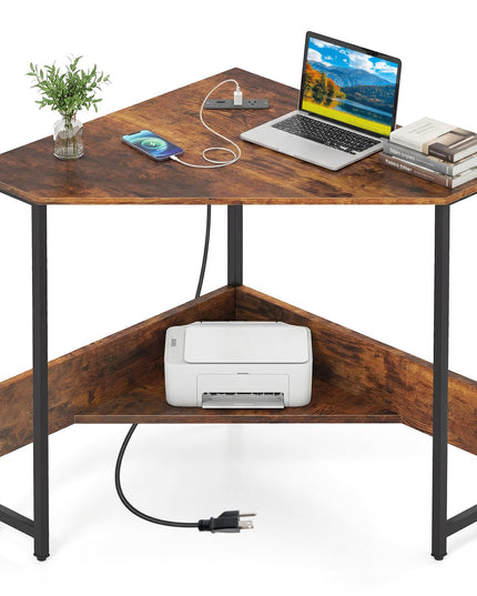 Bureau d'angle Giantex avec station de recharge