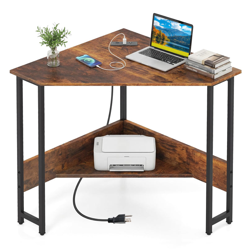 Bureau d'angle Giantex avec station de recharge
