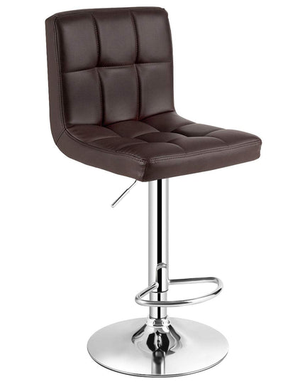 Giantex Bar Stool, Modern Swivel Adjustable Armless Barstools, Square Counter Height PU Leather Bar Stools