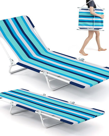 Chaise longue de patio Giantex colorée avec sangle de transport à 5 positions et cadre métallique
