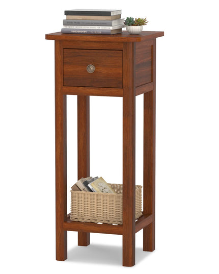 Small End Table | Wooden Slim Side Table for Small Space