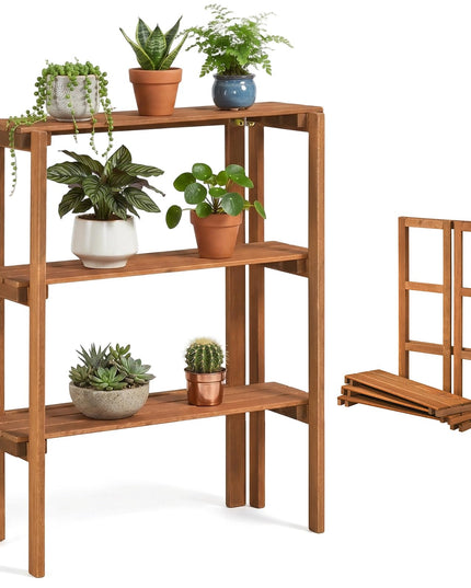 Giantex Foldable Plant Shelf for Garden Patio Balcony