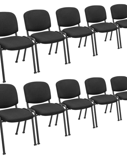 Giantex 10-Pack Conference Chair Set - Stackable Guest Chair with Metal Frame
