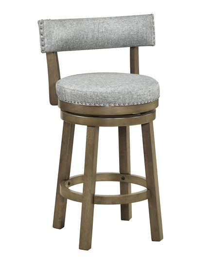 Giantex 27" Counter Height Stool with Linen Fabric Upholstered Seat & Back