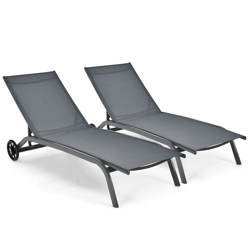 Giantex Patio Lounge Chairs for Pool Area