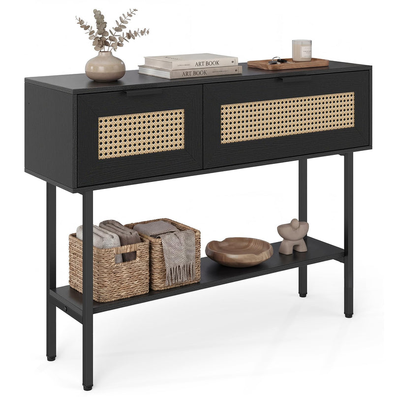 Table d'entrée bohème Giantex avec 2 armoires de rangement pour couloir d'entrée et vestibule