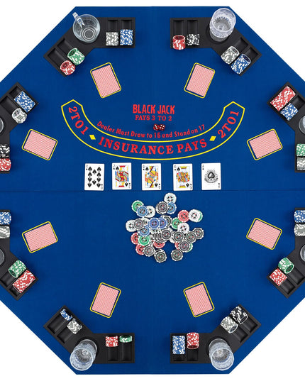 Giantex 48" Poker Table Top - 8 Player Foldable Texas Holdem Poker Table Topper w/Carrying Bag