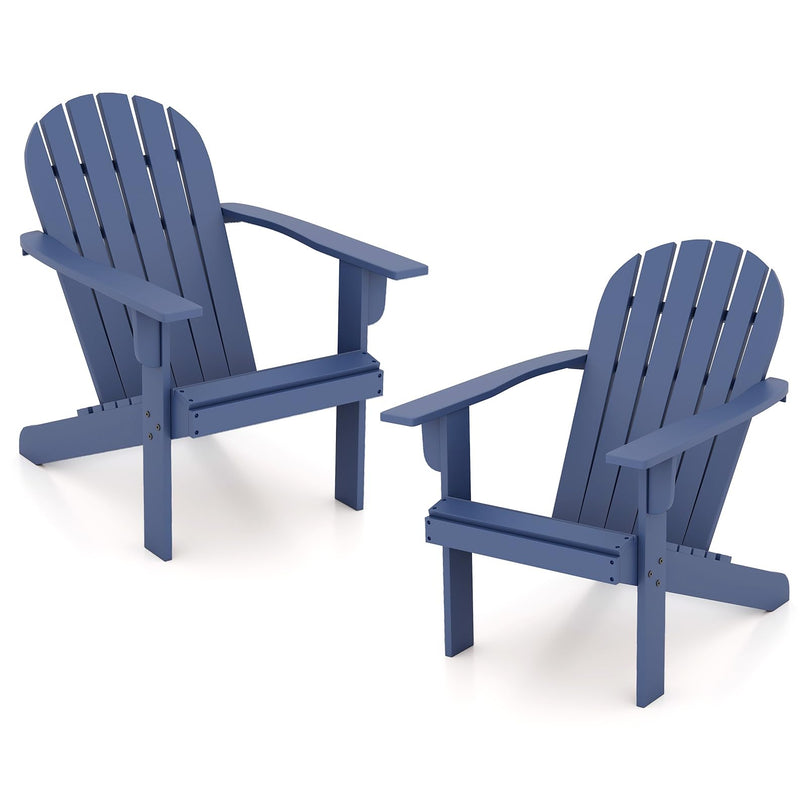 Giantex Acacia Wood Adirondack Chair Set of 1/2/4, Outdoor Fire Pit Chair with 105° Inclined Seat