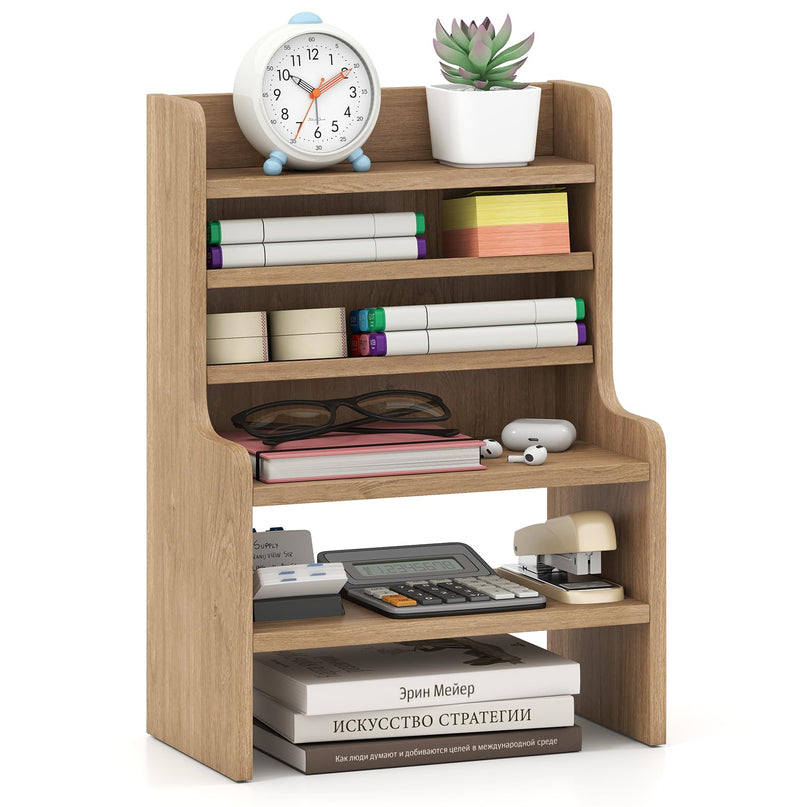 Giantex Wooden 6 Tier Storage Rack with 2 Removable Shelves